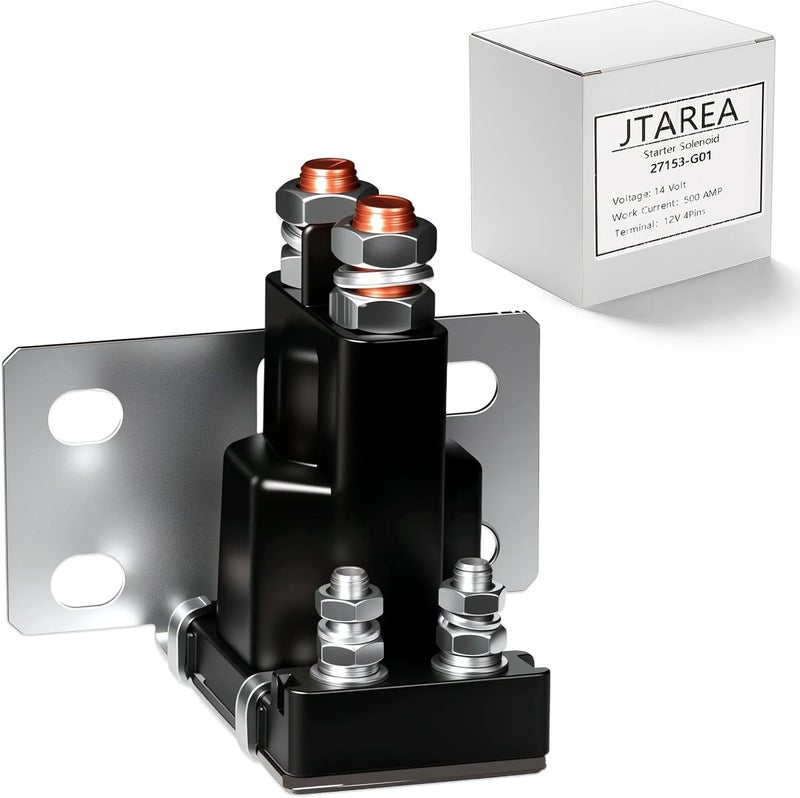 JTAREA 27153-G01 Golf Cart Solenoid 14V 4 Terminal Starter Solenoids Compatible with EZGO TXT Gas Golf Cart 1994-Up 27153G01 612813 - Image 1